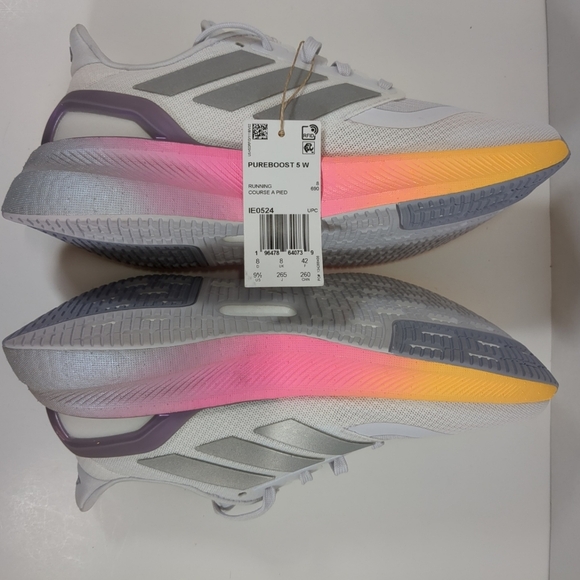 Adidas  Purebpost 5 Athletic White/Pink Sneaker NWT , Size 9.5 - Picture 4 of 7